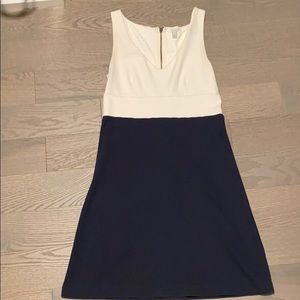 J crew navy and ivory color block dress